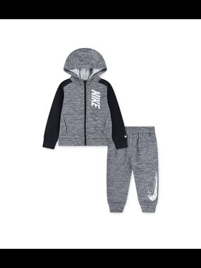 Nike Gray & Black Boys' Hoodie and Jogger Set